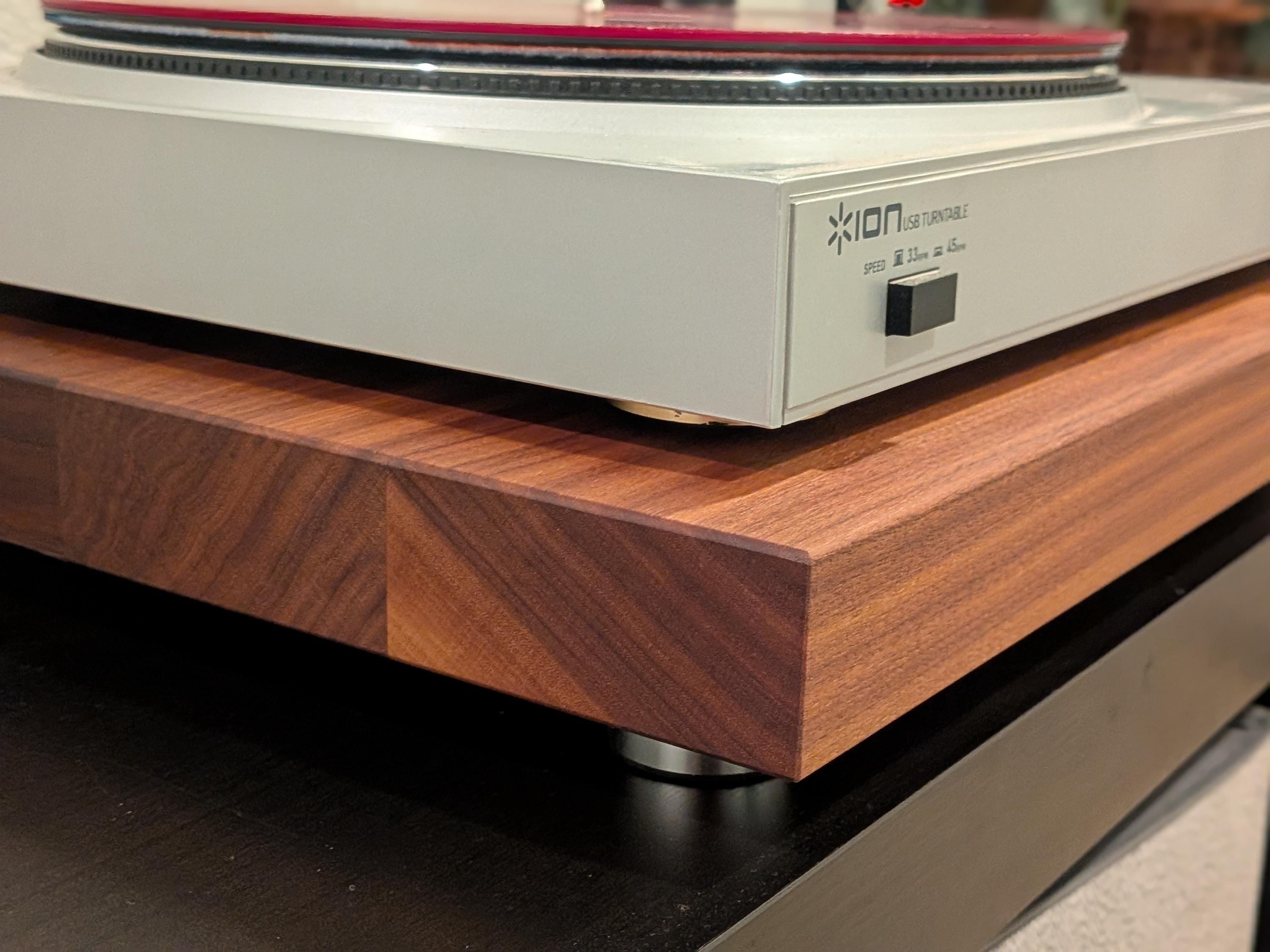 Record Player Riser Handmade Walnut Record Player Riser – Anti-vibration Turntable Stand - Etsy