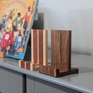 Pattern Vinyl Record Holder Now Playing Stand: LP Album DisplayVinyl Record Stand/ Simple Solid Wood LP/CD Display