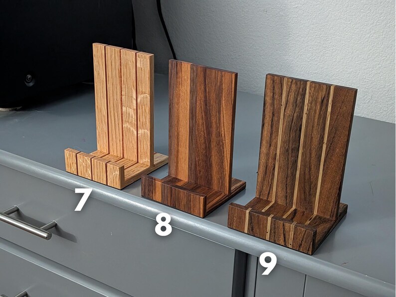 Vinylplatenhouder met patroon: LP-albumdisplay, vinylplatenstandaard/ eenvoudige, massief houten LP/CD-display afbeelding 6