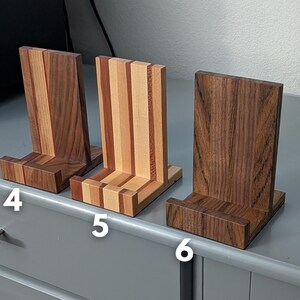 Vinylplatenhouder met patroon: LP-albumdisplay, vinylplatenstandaard/ eenvoudige, massief houten LP/CD-display afbeelding 5