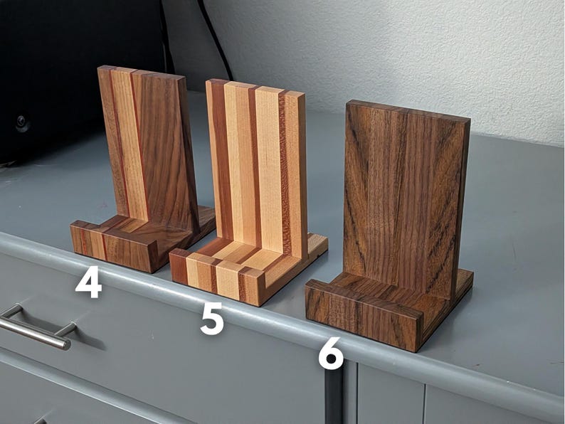 Vinylplatenhouder met patroon: LP-albumdisplay, vinylplatenstandaard/ eenvoudige, massief houten LP/CD-display afbeelding 5