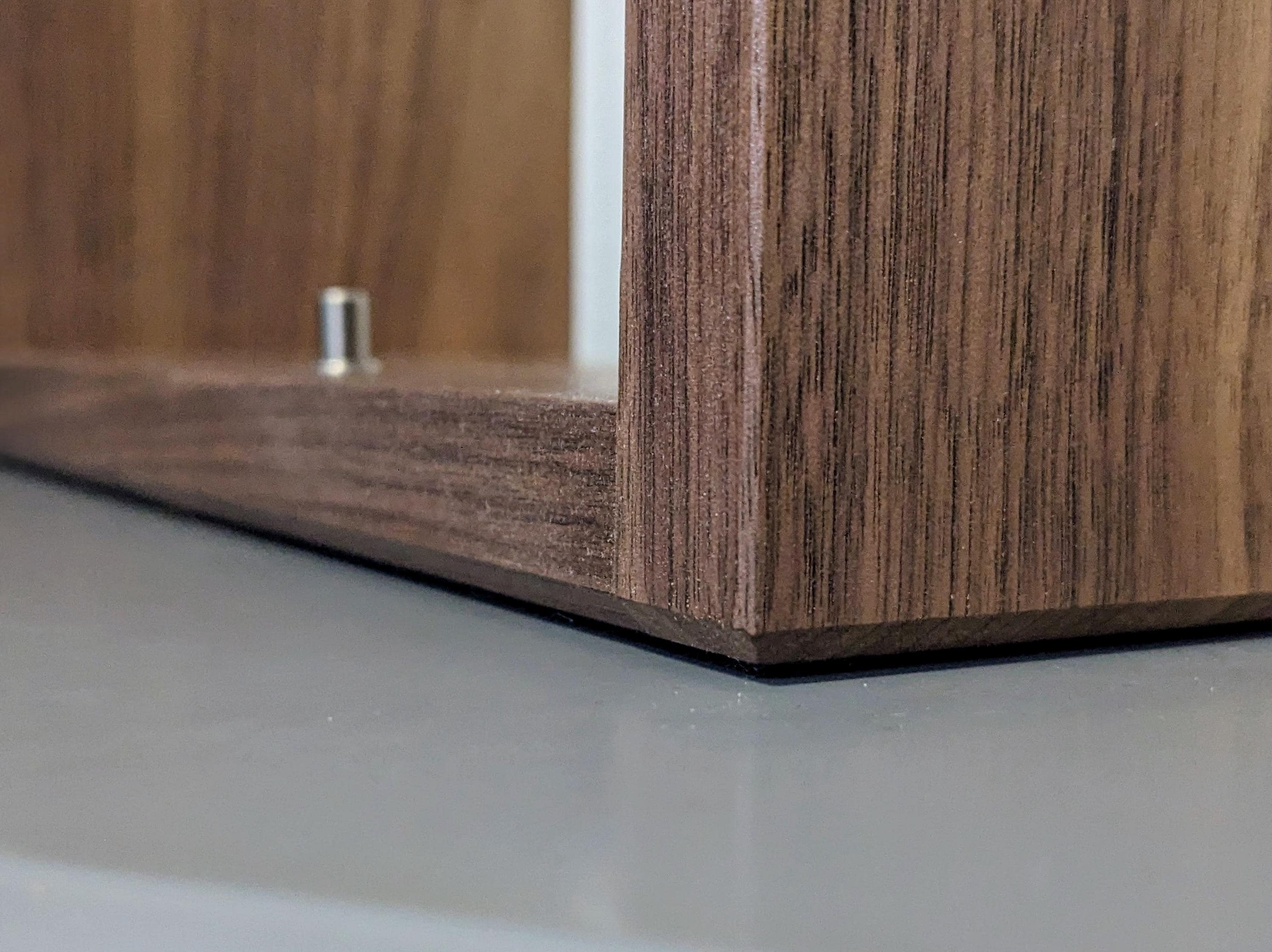 Porta Vinile In Legno Massello - Espositore Per LP E CD, Design Minimalista, Marrone - Foto 2