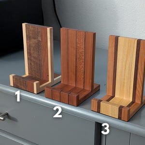 Vinylplatenhouder met patroon: LP-albumdisplay, vinylplatenstandaard/ eenvoudige, massief houten LP/CD-display afbeelding 4