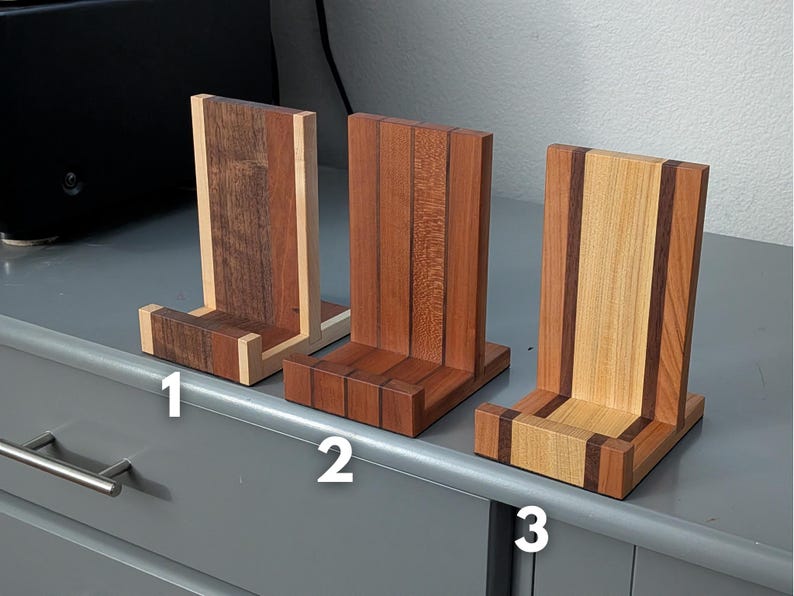 Vinylplatenhouder met patroon: LP-albumdisplay, vinylplatenstandaard/ eenvoudige, massief houten LP/CD-display afbeelding 4