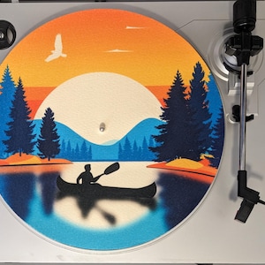 Platenspeler draaitafel 12" platenspeler natuurscène Viltmat: 1/8" polyester dik - Accessoires vinylplaten - Audiofiele DJ-decor