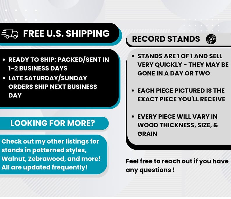 Vinylplatenhouder met patroon: LP-albumdisplay, vinylplatenstandaard/ eenvoudige, massief houten LP/CD-display afbeelding 8