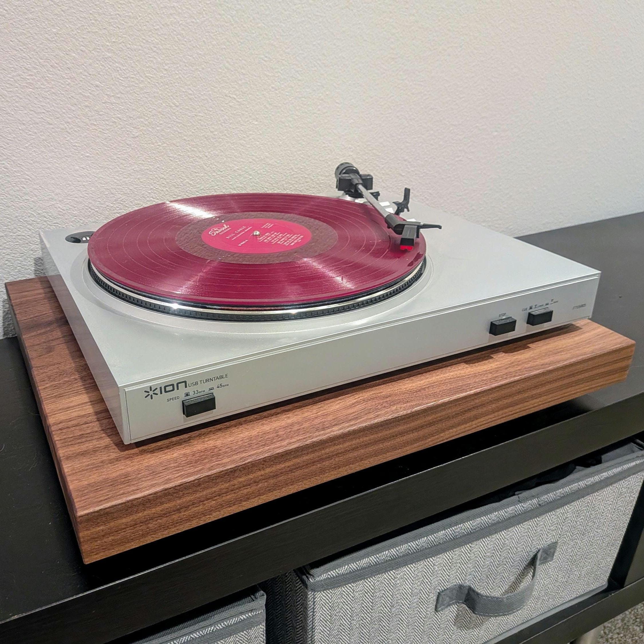 Record Player Riser Handmade Walnut Record Player Riser – Anti-vibration Turntable Stand - Etsy
