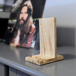 Solid Wood Vinyl Record Holder: Minimalist Album Display