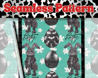 Goth Easter green Seamless Pattern