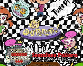 Icky Vicky Odd Eltern Muster (Digital Download | 300 DPI)