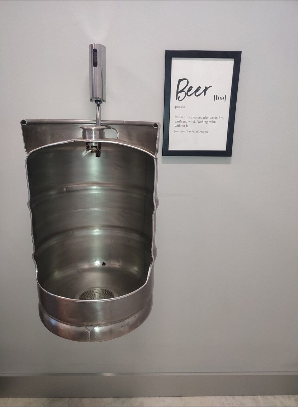 Beer Keg Urinal Complete Kit touchless Flushtrapdrain Etsy