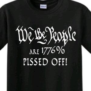 私たち国民は 1776% 怒っている 大人用ユニセックス T シャツ 憲法 政治 1A 2A アソートカラー Sm-4XL