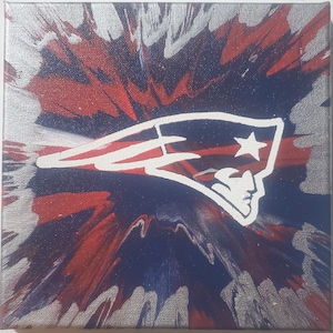 Spin Art Team Colors Painting: Custom Sports Decor (8&quot; X 8&quot;)