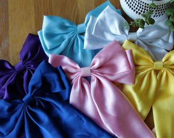 Large Stain Hair Bow | Cute Hair Accessory | French Barrette Big Bowknot Clip | Hair Clip Accessories | Occasion Accessories | Princess Feel