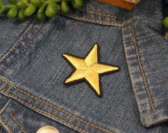 Gold Star Iron On Patches | Decorative Patch | DIY Crafts | Embroidered Patch |