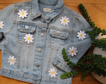 Daisy Flower Iron On Patches | Decorative Patch | DIY Crafts | Embroidered Patch |