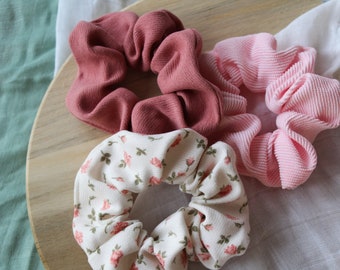 Hair Scrunchie | Elegant Hair Accessories | Cosy Cottagecore Hair Ties | Gifts For Her | Hair Care | Unique And Adorable | Feel Good | Pinks