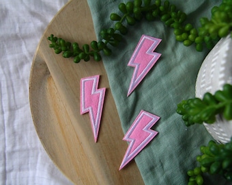 Lightning Bolt Iron On Patches | Decorative Patch | DIY Crafts | Embroidered Patch |