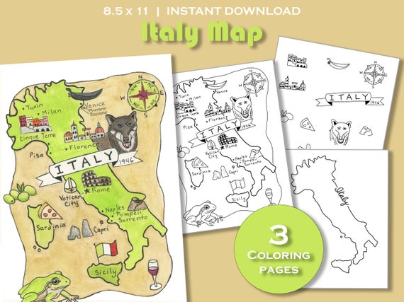 Outline Map Of Italy Printable Italy Map Kids Travel Pin Page
