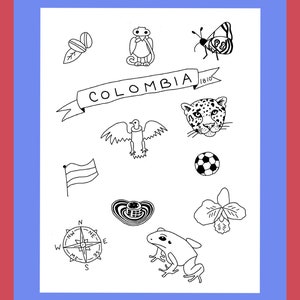 Colombia Coloring Page Colombia Map Colombia Printable - Etsy