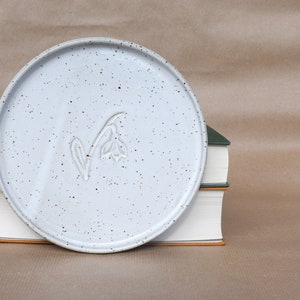 Assiette à déjeuner en céramique, blanche, 17 cm, avec motif floral, collection Snowbell