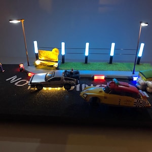 ジオラマ 1:43 バック・トゥ・ザ・フューチャー2 - ヒルデールでのビフの邪悪な計画 2015 / 異なる照明で自作