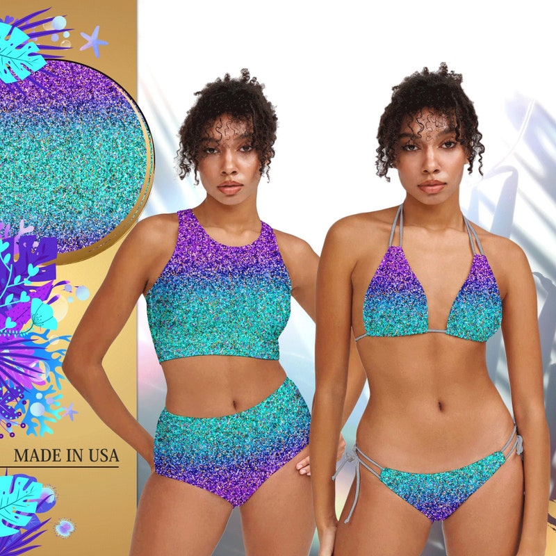 Glitter Cutout Resort Swimsuit Set