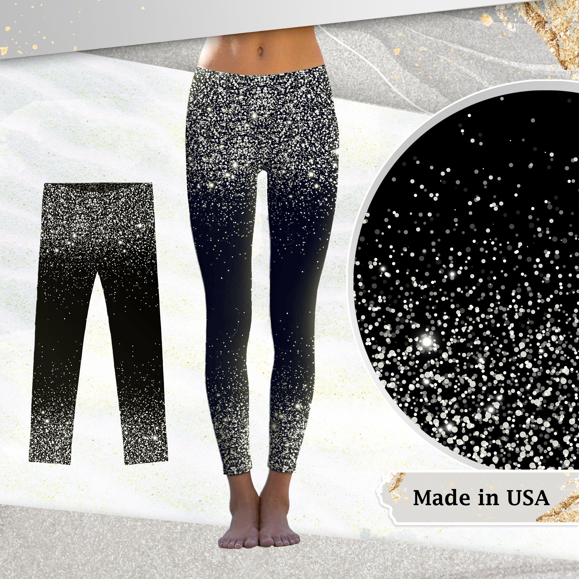 Glitter yoga pants online