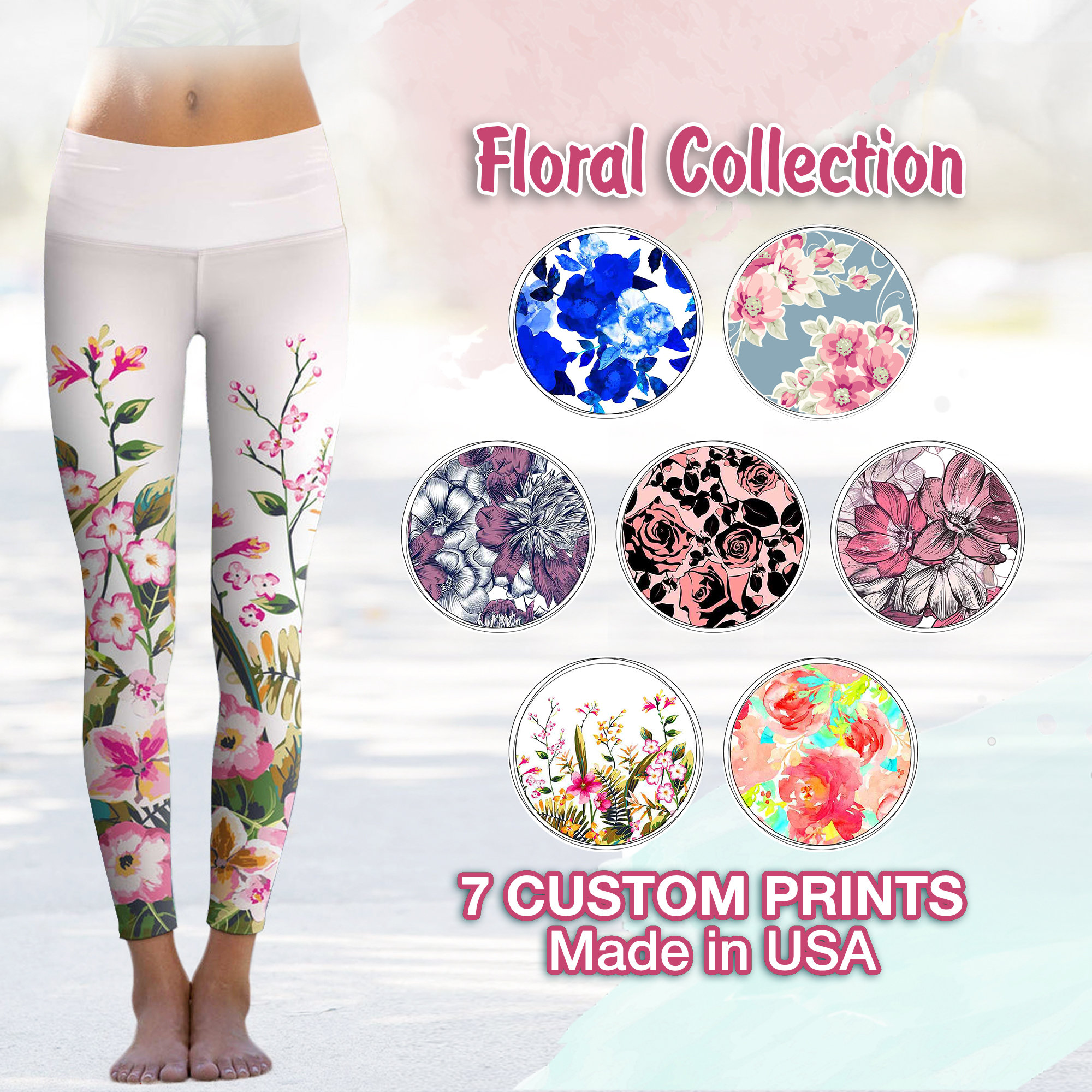 Dope Lofty Women's Leggings Pink Flower