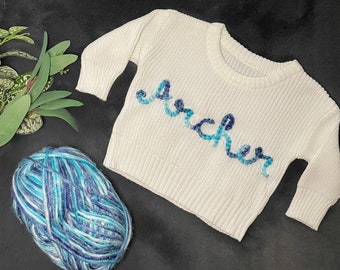Ombre Colorful Baby and Toddler Personalized Name Sweater