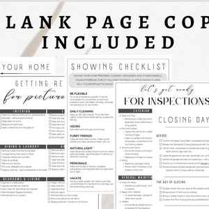 May include: A printable checklist for preparing a home for sale. The checklist includes sections for getting ready for pictures, showing the home, and closing day. The checklist is divided into interior, dining and laundry, bedrooms and living, exterior, and general maintenance.