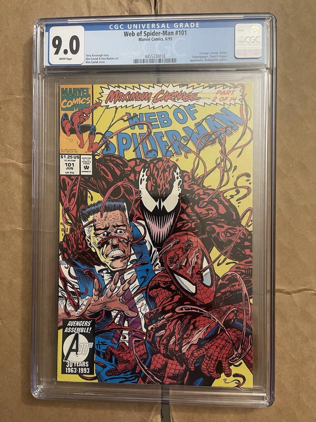 Web of Spiderman 101 CGC 9.0 marvel Comics June 1993