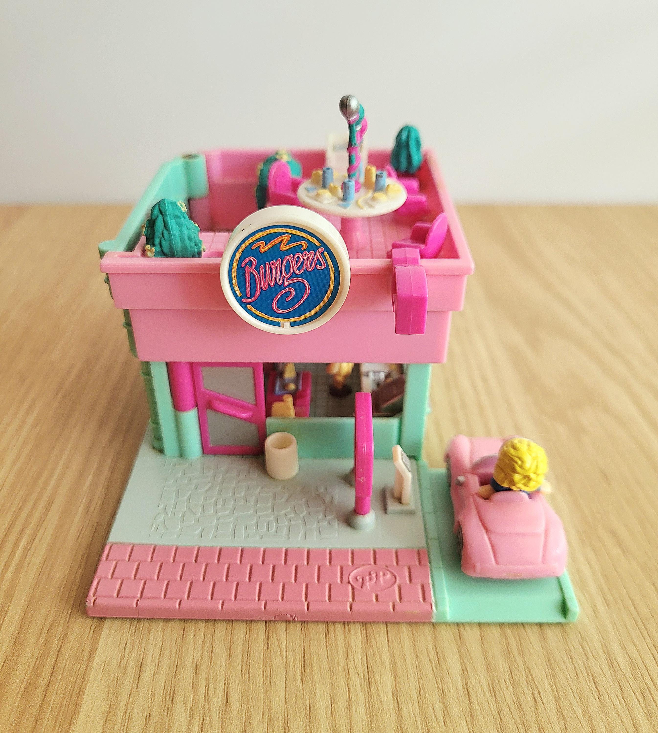 Vintage 1994 Polly Pocket Polly’s Burger Drive-In by Bluebird Toys – Complete Set!  Retro 90s Fast Food Playset | Rare Collectible