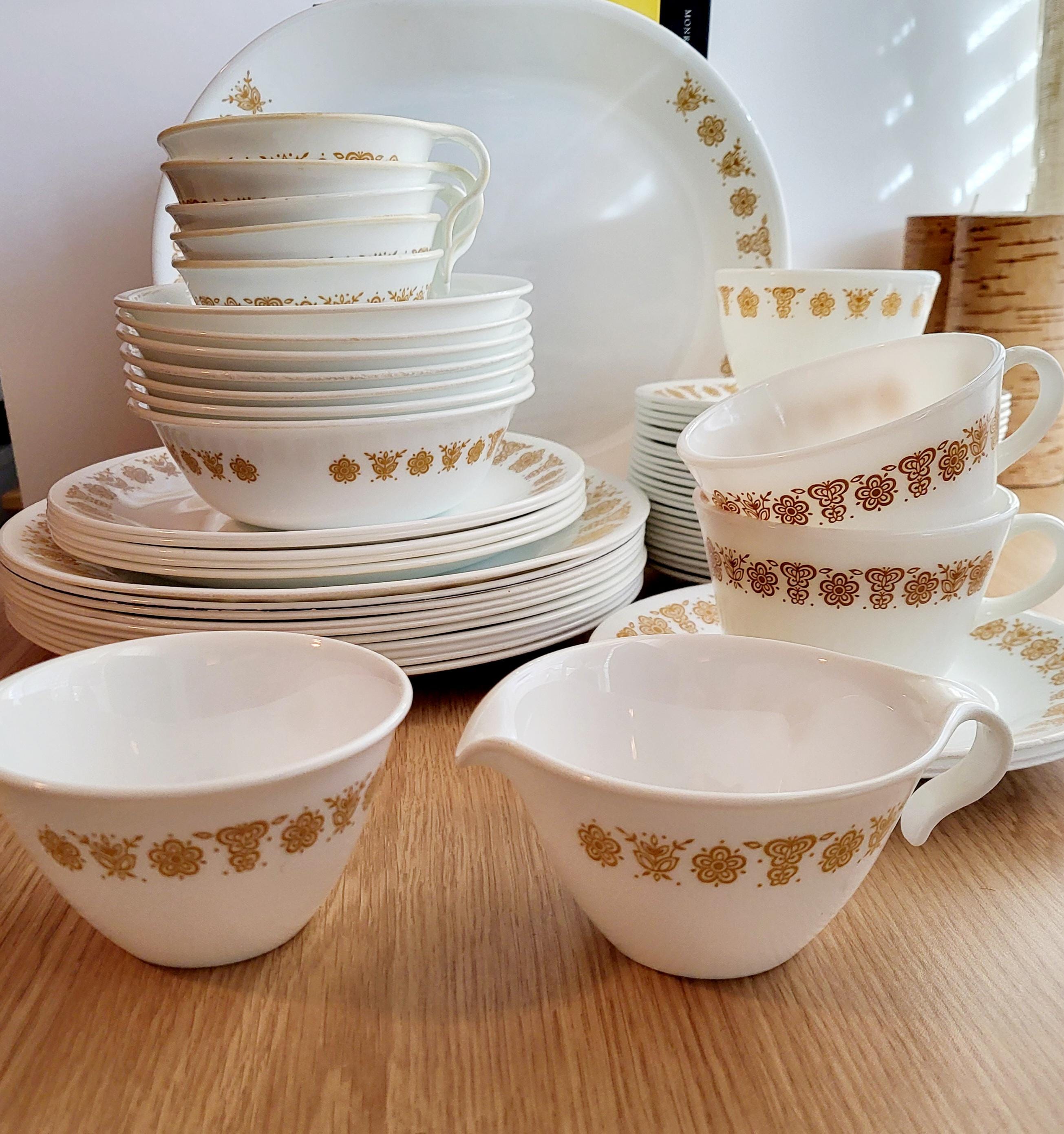 Vintage Corelle Pyrex Butterfly Gold Dinnerware | Assorted Pieces | 1970s