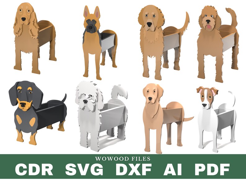 Bundle 40 Dogs Planter Pattern Pack Wood Planter Wood Pet Etsy