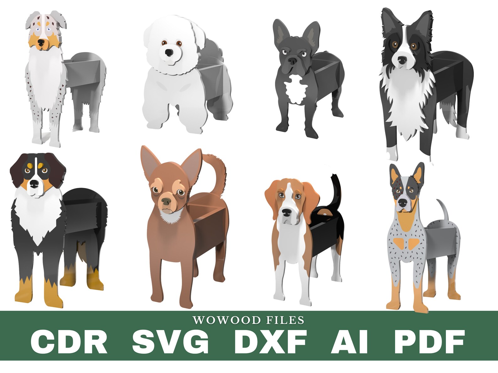 Bundle 40 Dogs Planter Pattern Pack Wood Planter Wood Pet Etsy