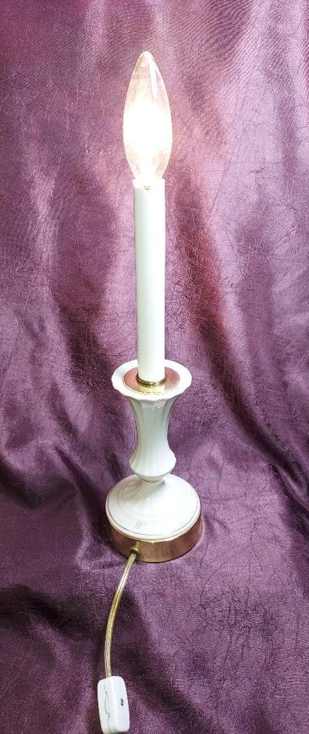 Lenox Bone China Lamp Candle Stick Style Gold and Brass Accents - Etsy