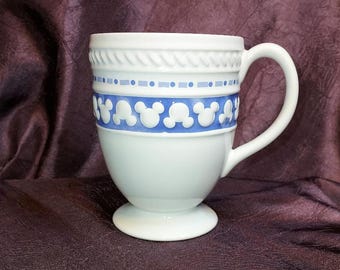 Vintage Disney Mickey Mouse Mug, Embossed Ceramic Coffee Cup