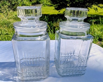 2 Koeze's Apothecary Canisters with Lids Kitchen Storage