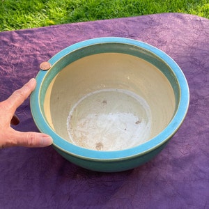 Bonsai Plant Tree Holder Pot Large Wide Teal Aqua Green