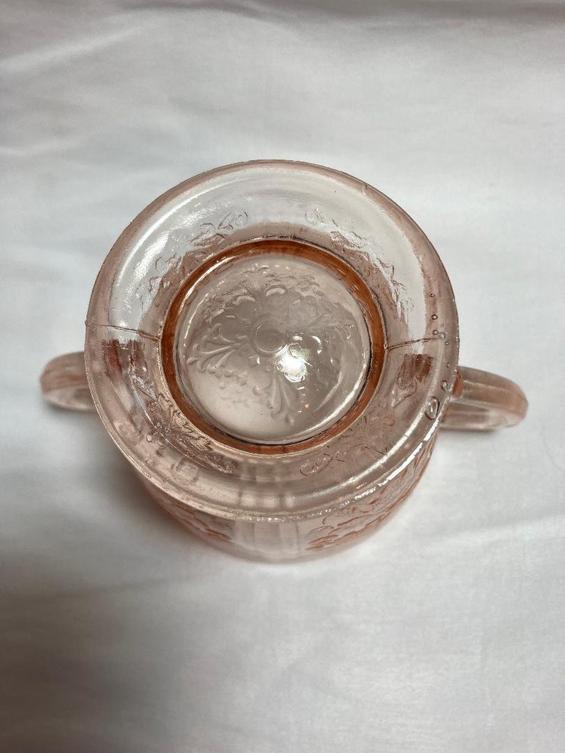 Blush Pink Depression Glass Sugar Bowl 30s Etsy