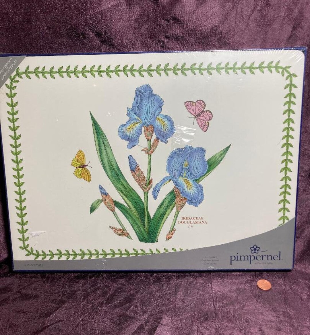 Pimpernel New Old Stock Iris Butterfly Floral Vines Placemats Etsy