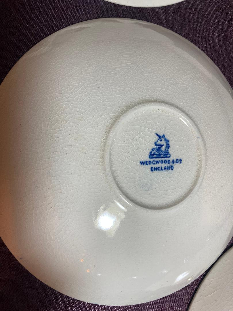 Wedgwood and Co England Unicorn Mark Blue Willow Museum Quality Etsy