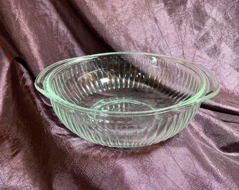 Vintage Pyrex 2 Quart Casserole Clear Ribbed