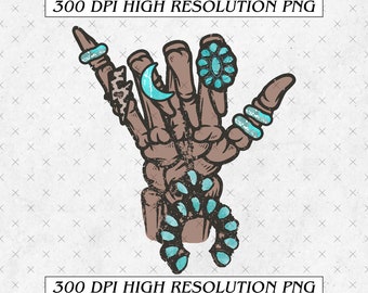 Western Skeleton Png, Western Skeleton Jewelry PNG, Western victory sign PNG, Western Skeleton PNG, Western Design, Sublimation Png