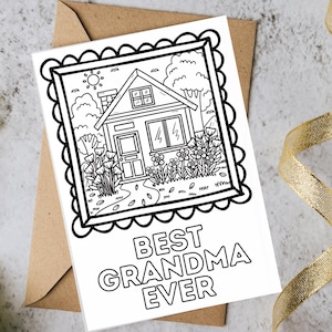 Best Grandma Ever Card, Mother&#39;s Day Card | Printable Mother&#39;s Day Card, Mother&#39;s Day Coloring Page for Kids