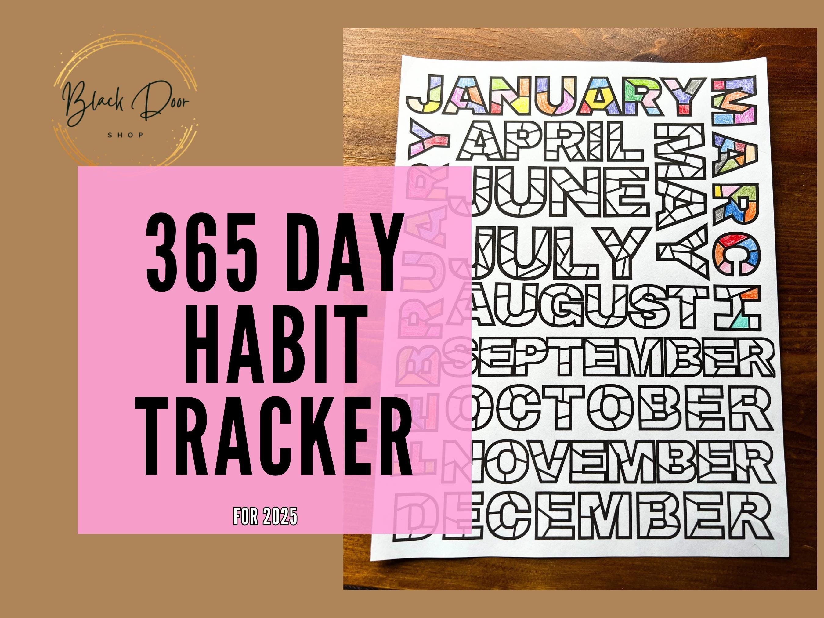 365 Day Habit Tracker, Yearly Habit Tracker, Printable Habit Tracker ...