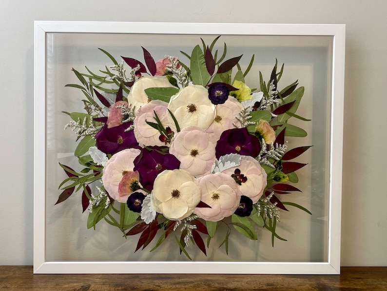 Wedding Bouquet Preservation, Pressed Flower Preservation, Framed Bouquet Preservation, Custom Bridal Flowers, Art, Wedding Gift Keepsake,