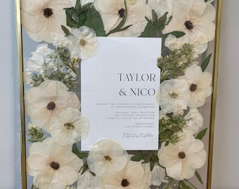 Custom Pressed Flower Preservation, Pressed Flower Frame, Memorial Flowers