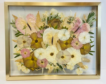 Wedding Bouquet Preservation, Pressed Flower Preservation, Framed Bouquet Preservation, Custom Bridal Flowers, Art, Wedding Gift Keepsake